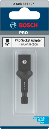 PRO Socket Adapter met pinaansluiting, 1/2", 50 mm