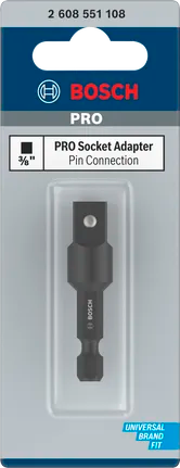 PRO Socket Adapter met pinaansluiting, 3/8", 50 mm