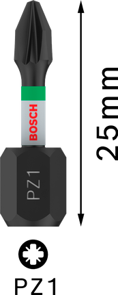 Bosch PRO Pozidriv Impact Bit Set PZ1 – 25 mm (2-delig)
