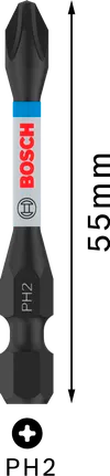 Bosch PRO Phillips Slagschroefbit PH2, 55 mm (2-delig)