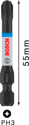 Bosch PRO Phillips Slagschroefbit PH3, 55 mm (2-delig)
