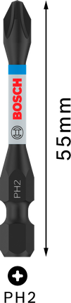 PRO Phillips slagschroefbit PH2, 55 mm