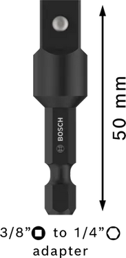 PRO Socket Adapter met pinaansluiting, 3/8", 50 mm