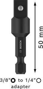 PRO Socket Adapter met pinaansluiting, 3/8", 50 mm
