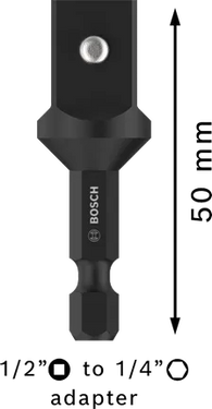 PRO Socket Adapter met pinaansluiting, 1/2", 50 mm