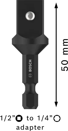 PRO Socket Adapter met pinaansluiting, 1/2", 50 mm