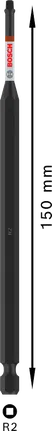 Bosch PRO Robertson Slagschroefbit – R2, 150 mm