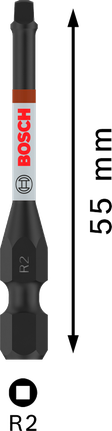 Bosch PRO Robertson Slagschroefbits – R2, 55 mm (5 stuks)