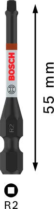 Bosch PRO Robertson Slagschroefbits – R2, 55 mm (2 stuks)