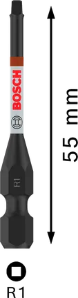 Bosch PRO Robertson Slagschroefbits – R1, 55 mm (2 stuks)