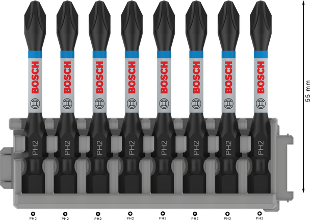 Bosch PRO Phillips Slagschroefbit PH2, 55 mm (8-delig)