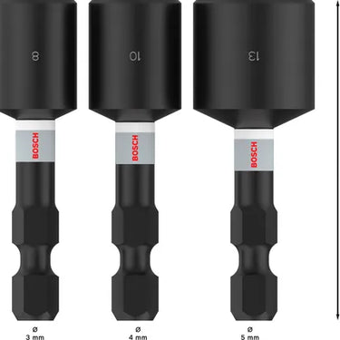 Bosch PRO Nutsetter Impact Cap Set 8×50 / 10×50 / 13×50 mm – 3-delig