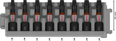 Bosch PRO R Impact Bits – R1, R2, R3, 55 mm (8 stuks)