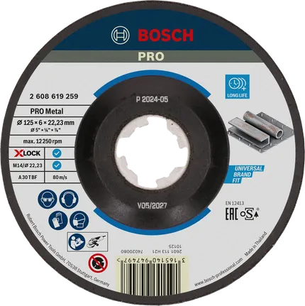 Bosch PRO Metal Bonded Grinding Disc 125 x 6 x 22.23 mm (X-LOCK)