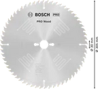 Bosch PRO Wood cirkelzaagblad, 305 x 3,2 x 30 mm, T60