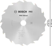 Bosch PRO Wood cirkelzaagblad, 165 x 1,7 x 20 mm