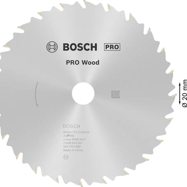 Zaagblad Wood - 165 mm x 20 mm x 24T