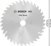 Bosch PRO Wood cirkelzaagblad, 165 x 1,7 x 20 mm