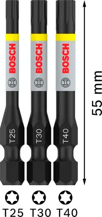 PRO T Impact bits T25 / T30 / T40, 55 mm