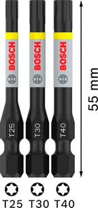 PRO T Impact bits T25 / T30 / T40, 55 mm