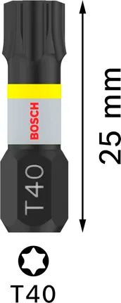 PRO Torx slagschroefbit, T40, 25 mm, 2-delig