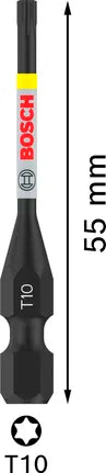 PRO Torx slagschroefbit, T10, 55 mm, 2-delig
