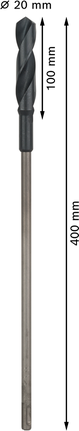 PRO Wood HSS Installatieboor 20 x 100 x 400 mm, SDS plus