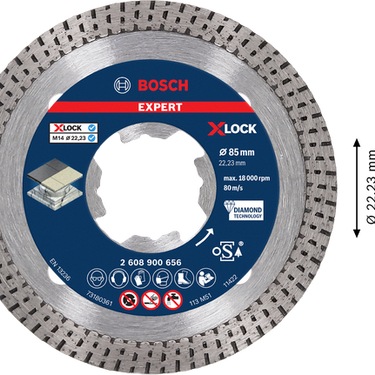 EXPERT HardCeramic X-LOCK Diamantdoorslijpschijf 85 × 22,23 × 1,6 × 7 mm