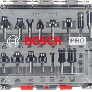 Bosch PRO Gemengde Frezenset – 15-delig