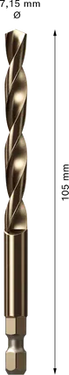 Centreerboor HSS-Co 7,15 x 60 x 105 mm