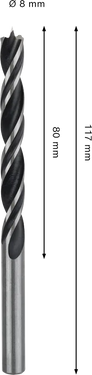 Houtboor 8 mm x 80 mm