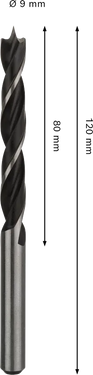 Houtboor 9 mm x 80 mm