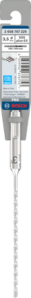 PRO SDS plus-5X Hamerboor, 3,5 x 100 x 160 mm
