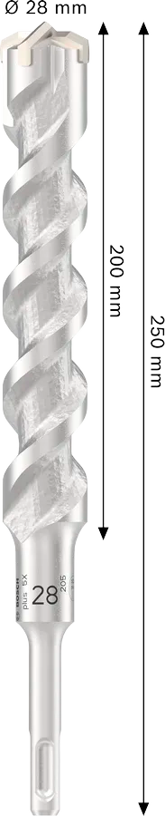 PRO SDS plus-5X Hamerboor, 28 x 200 x 250 mm