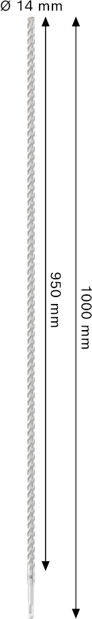 PRO SDS plus-5X Hamerboor, 14 x 950 x 1.000 mm