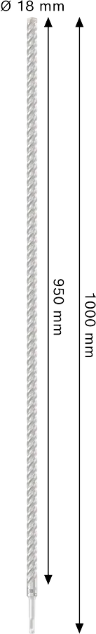 PRO SDS plus-5X Hamerboor, 18 x 950 x 1.000 mm