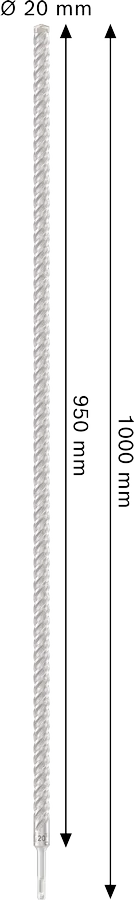 PRO SDS plus-5X Hamerboor, 20 x 950 x 1.000 mm