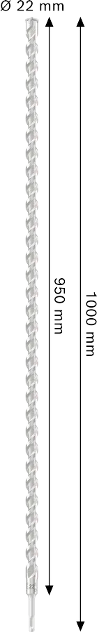 PRO SDS plus-5X Hamerboor, 22 x 950 x 1.000 mm
