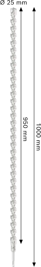 PRO SDS plus-5X Hamerboor, 25 x 950 x 1.000 mm