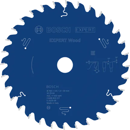 EXPERT Wood Cirkelzaagblad 165 x 1,8/1,3 x 20 mm T32