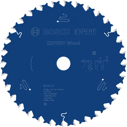 EXPERT Wood Cirkelzaagblad 185 x 2,4/1,4 x 20 mm T32