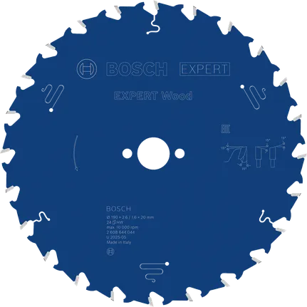 EXPERT Wood Cirkelzaagblad 190 x 2,6/1,6 x 20 mm T24