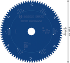 Bosch EXPERT Multi Material cirkelzaagblad 254 x 2,4/1,8 x 30 mm, T80