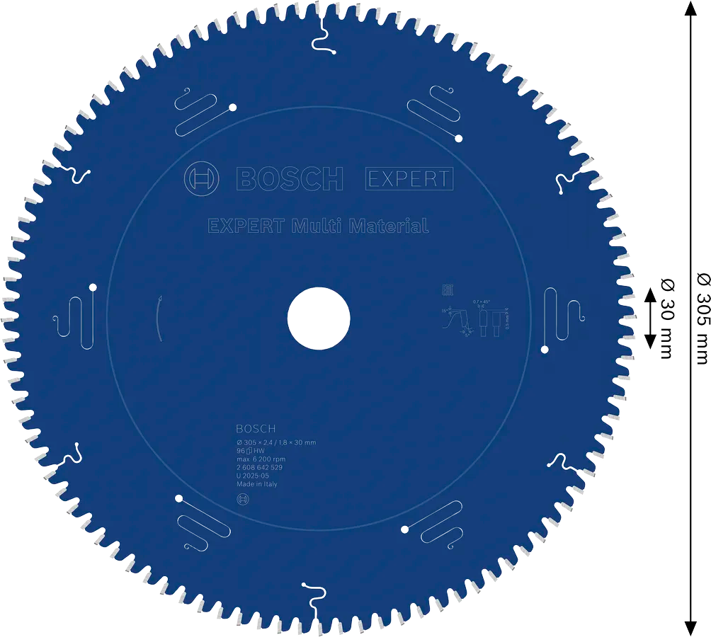 Bosch EXPERT Multi Material cirkelzaagblad 305 x 2,4/1,8 x 30 mm, T96