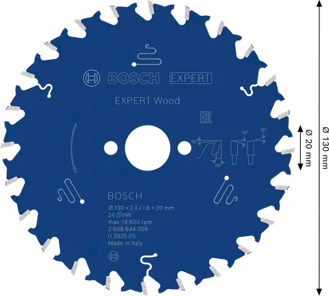 EXPERT Wood Circular Saw Blade 130 x 2.4/1.6 x 20 mm T24