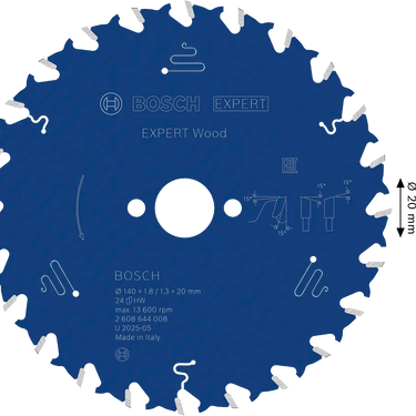 Zaagblad Hout - 140 mm x 20 mm x 24T