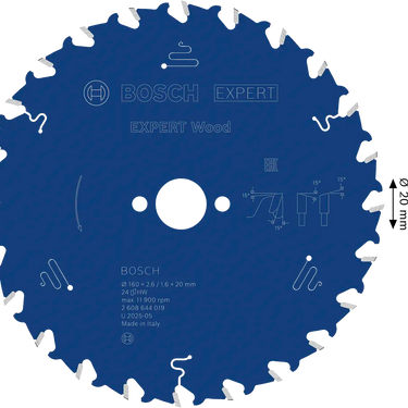 Zaagblad Hout - 160 mm x 20 mm x 24T