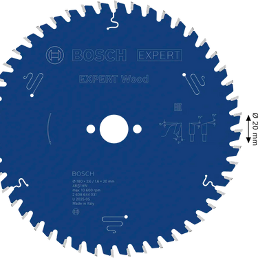 Zaagblad Hout - 180 mm x 20 mm x 48T