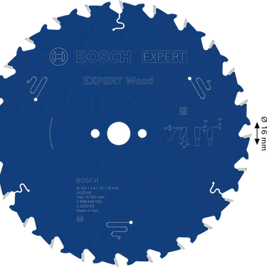 Zaagblad Hout - 184 mm x 16 mm x 24T