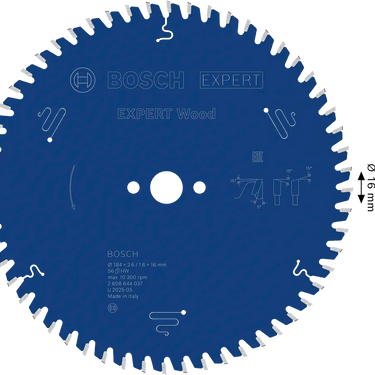 Zaagblad Hout - 184 mm x 16 mm x 56T
